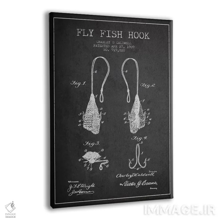 تابلو نقشهٔ حقامتیاز قلاب فلایفیشینگ زغالسنگی اثر پیکسل کهنه (استودیو/نام هنری) - نمای پرسپکتیو محصول