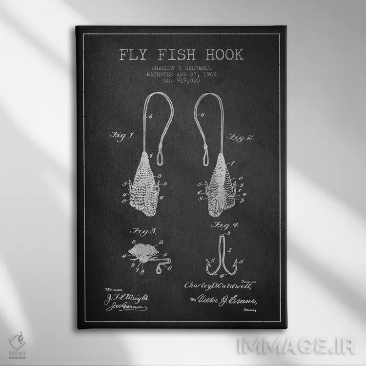 تابلو نقشهٔ حقامتیاز قلاب فلایفیشینگ زغالسنگی اثر پیکسل کهنه (استودیو/نام هنری) - نمای روبهرو روی دیوار