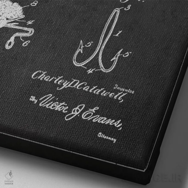 تابلو نقشهٔ حقامتیاز قلاب فلایفیشینگ زغالسنگی اثر پیکسل کهنه (استودیو/نام هنری) - نمای نزدیک بافت بوم