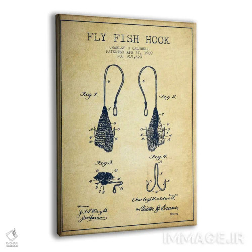 تابلو نقشهٔ حقامتیاز قلاب فلایفیشینگ کلاسیک اثر پیکسل کهنه (استودیو/نام هنری) - نمای پرسپکتیو محصول