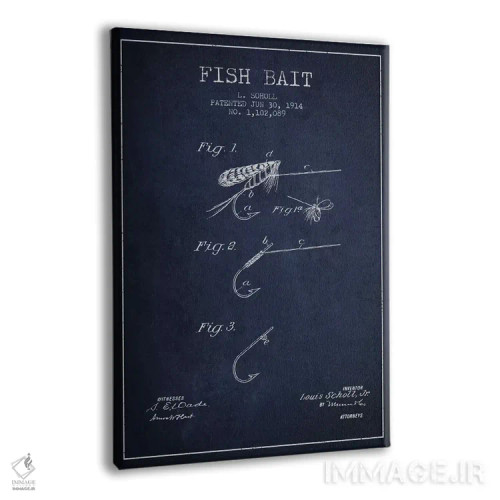 تابلو نقشهٔ حقامتیاز طعمهٔ ماهیگیری سرمهای اثر پیکسل کهنه (استودیو/نام هنری) - نمای پرسپکتیو محصول