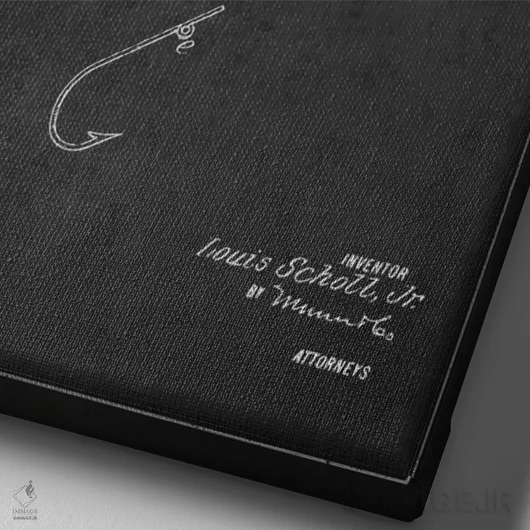 تابلو نقشهٔ حقامتیاز طعمهٔ ماهیگیری زغالسنگی اثر پیکسل کهنه (استودیو/نام هنری) - نمای نزدیک بافت بوم