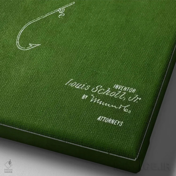 تابلو نقشهٔ حقامتیاز طعمهٔ ماهیگیری سبز اثر پیکسل کهنه (استودیو/نام هنری) - نمای نزدیک بافت بوم