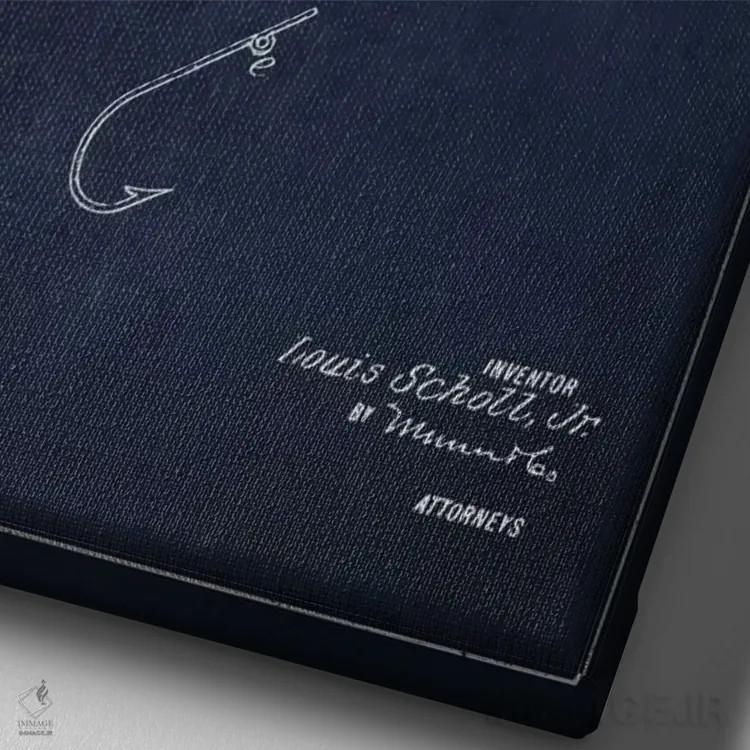 تابلو نقشهٔ حقامتیاز طعمهٔ ماهیگیری سرمهای اثر پیکسل کهنه (استودیو/نام هنری) - نمای نزدیک بافت بوم