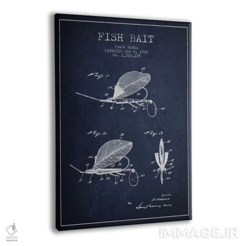 تابلو نقشهٔ حقامتیاز طعمهٔ ماهیگیری سرمهای اثر پیکسل کهنه (استودیو/نام هنری) - نمای پرسپکتیو محصول