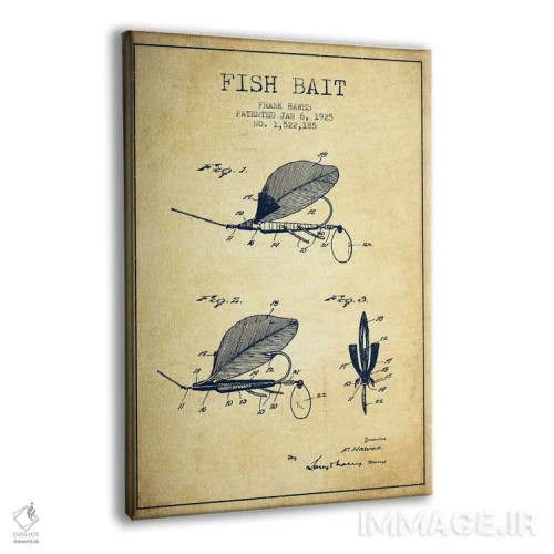 تابلو نقشهٔ حقامتیاز طعمهٔ ماهیگیری کلاسیک اثر پیکسل کهنه (استودیو/نام هنری) - نمای پرسپکتیو محصول