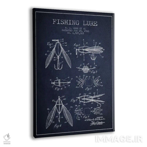 تابلو نقشهٔ حقامتیاز طعمهٔ مصنوعی ماهیگیری سرمهای اثر پیکسل کهنه (استودیو/نام هنری) - نمای پرسپکتیو محصول