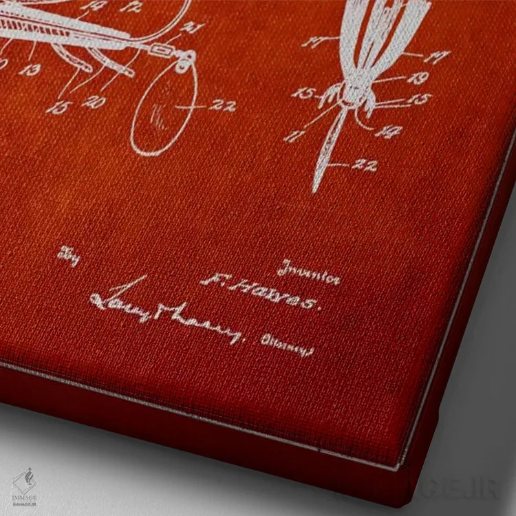 تابلو نقشهٔ حقامتیاز طعمهٔ ماهیگیری قرمز اثر پیکسل کهنه (استودیو/نام هنری) - نمای نزدیک بافت بوم