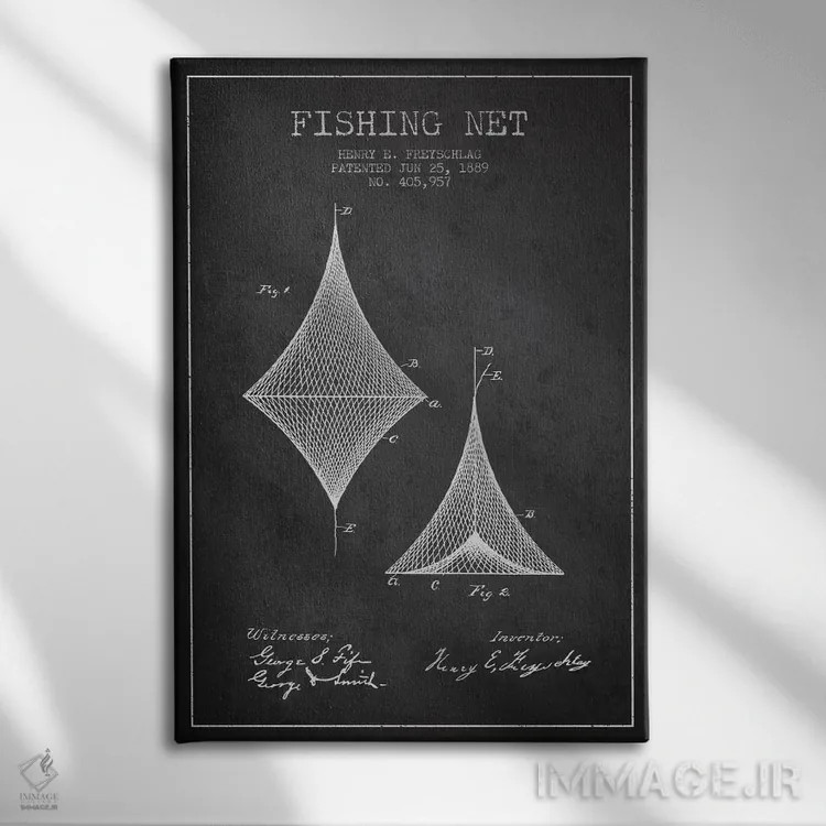 تابلو نقشهٔ حقامتیاز تور ماهیگیری زغالسنگی اثر پیکسل کهنه (استودیو/نام هنری) - نمای روبهرو روی دیوار