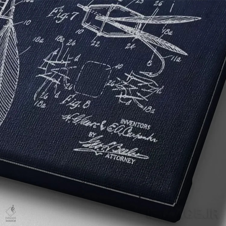 تابلو نقشهٔ حقامتیاز طعمهٔ مصنوعی ماهیگیری سرمهای اثر پیکسل کهنه (استودیو/نام هنری) - نمای نزدیک بافت بوم