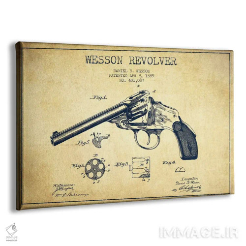 تابلو نقشهٔ ثبت اختراع رولور وسن قدیمی اثر پیکسل کهنه (استودیو/نام هنری) - نمای پرسپکتیو محصول