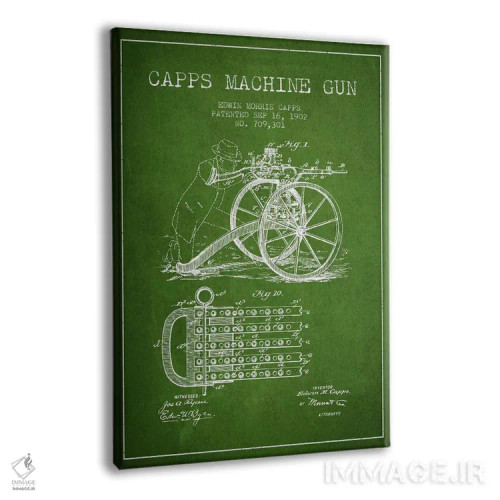 تابلو نقشهٔ ثبت اختراع مسلسل کاپس سبز اثر پیکسل کهنه (استودیو/نام هنری) - نمای پرسپکتیو محصول