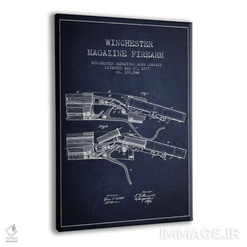 تابلو نقشهٔ ثبت اختراع تفنگ وینچستر سرمهای اثر پیکسل کهنه (استودیو/نام هنری) - نمای پرسپکتیو محصول