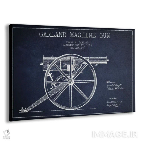 تابلو نقشهٔ ثبت اختراع اسلحه گارلند سرمهای اثر پیکسل کهنه (استودیو/نام هنری) - نمای پرسپکتیو محصول