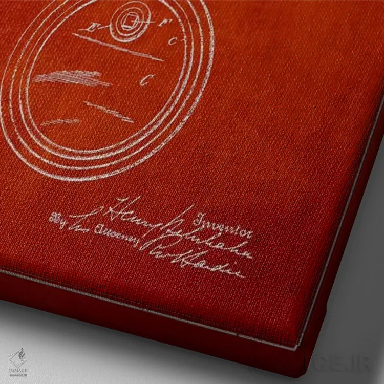 تابلو نقشهٔ ثبت اختراع بشکه نفت قرمز اثر پیکسل کهنه (استودیو/نام هنری) - نمای نزدیک بافت بوم