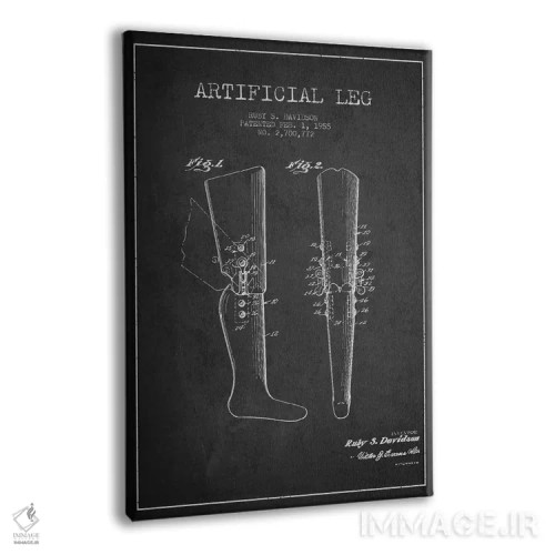 تابلو نقشهٔ ثبت اختراع پای مصنوعی (زغالی) اثر پیکسل کهنه (استودیو/نام هنری) - نمای پرسپکتیو محصول