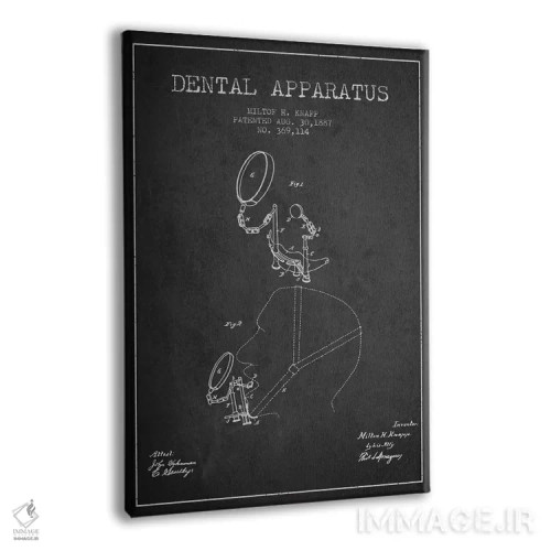 تابلو نقشهٔ ثبت اختراع ابزار دندانپزشکی (زغالی) اثر پیکسل کهنه (استودیو/نام هنری) - نمای پرسپکتیو محصول
