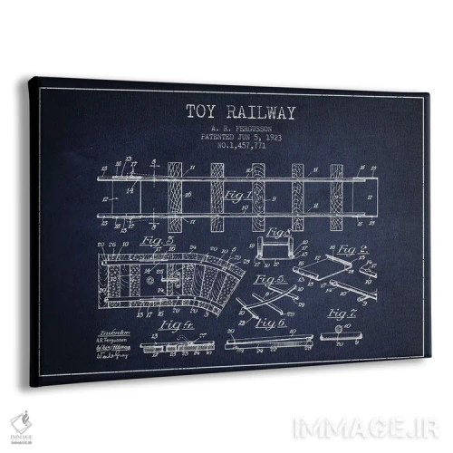 تابلو طرح ثبت اختراع قطار اسباب بازی آ. آر. فرگوسن (سرمهای) اثر پیکسل کهنه (استودیو/نام هنری) - نمای پرسپکتیو محصول