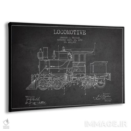تابلو طرح الگوی لوکوموتیو چارلز ال. هایسلر (زغالسنگی) اثر پیکسل کهنه (استودیو/نام هنری) - نمای پرسپکتیو محصول