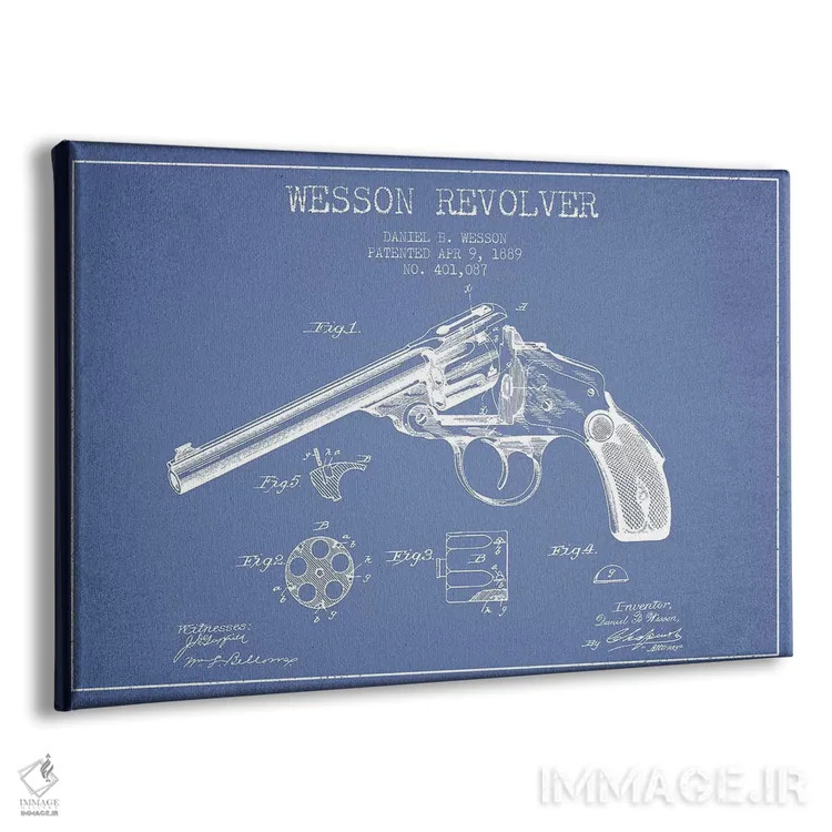 تابلو طرح پتنت رولور دنیل بی. وسون (آبی روشن) اثر پیکسل کهنه (استودیو/نام هنری) - نمای پرسپکتیو محصول