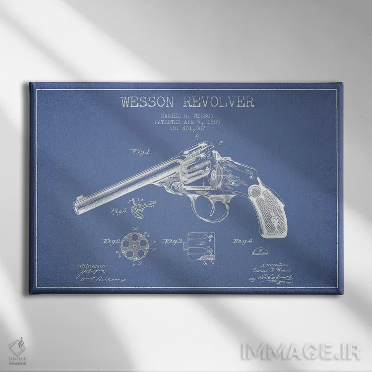 تابلو طرح پتنت رولور دنیل بی. وسون (آبی روشن) اثر پیکسل کهنه (استودیو/نام هنری) - نمای روبهرو روی دیوار