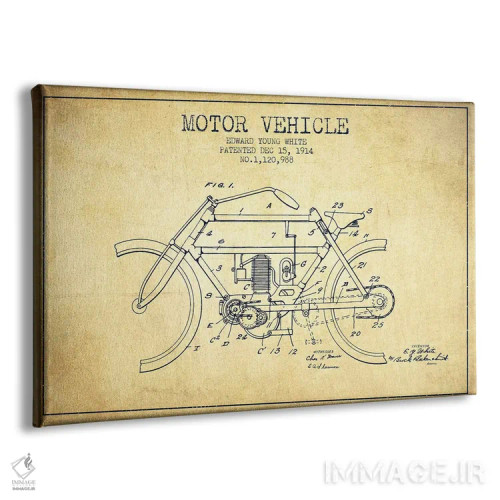 تابلو طرح پتنت وسیله نقلیه موتوردار ادوارد وای. وایت (طرح قدیمی) اثر پیکسل کهنه (استودیو/نام هنری) - نمای پرسپکتیو محصول