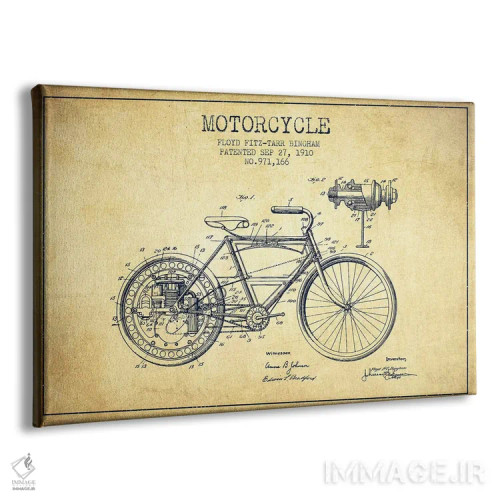 تابلو طرح پتنت موتورسیکلت فلوید بینگهام (طرح قدیمی) اثر پیکسل کهنه (استودیو/نام هنری) - نمای پرسپکتیو محصول