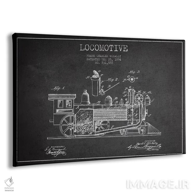 تابلو طرح الگو لوکوموتیو فرانک سی. مکنالی (ذغالی) اثر پیکسل کهنه (استودیو/نام هنری) - نمای پرسپکتیو محصول