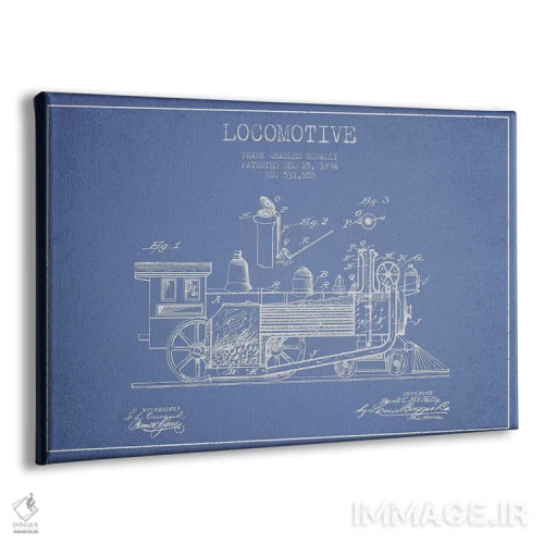 تابلو طرح الگو لوکوموتیو فرانک سی. مکنالی (آبی روشن) اثر پیکسل کهنه (استودیو/نام هنری) - نمای پرسپکتیو محصول