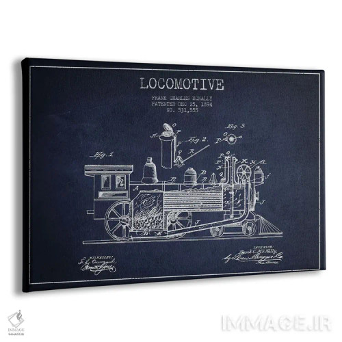 تابلو طرح الگو لوکوموتیو فرانک سی. مکنالی (آبی نفتی) اثر پیکسل کهنه (استودیو/نام هنری) - نمای پرسپکتیو محصول