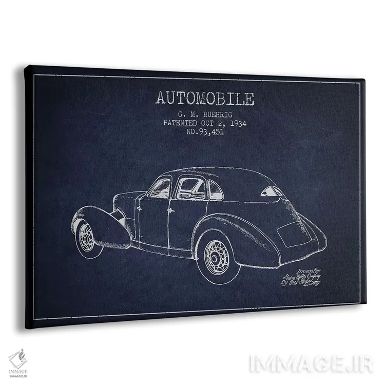 تابلو خودروی کورد جی.ام. بوریگ (آبی نفتی) I اثر پیکسل کهنه (استودیو/نام هنری) - نمای پرسپکتیو محصول