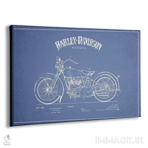 تابلو موتورسیکلتهای هارلی-دیویدسون (آبی روشن) ۲ اثر پیکسل کهنه (استودیو/نام هنری) - نمای پرسپکتیو محصول