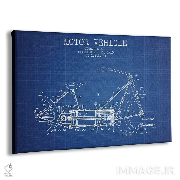 تابلو طرح پتنت وسیله نقلیه موتوری جوشوا ای. هیل (شبکه آبی) اثر پیکسل کهنه (استودیو/نام هنری) - نمای پرسپکتیو محصول