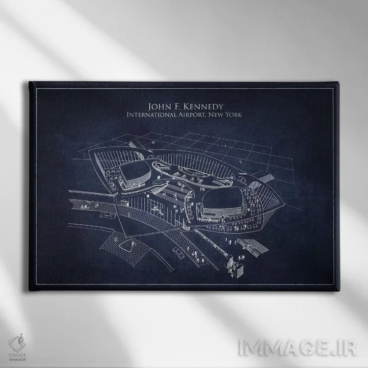 تابلو فرودگاه بینالمللی جان اف. کندی، نیویورک اثر پیکسل کهنه (استودیو/نام هنری) - نمای روبهرو روی دیوار