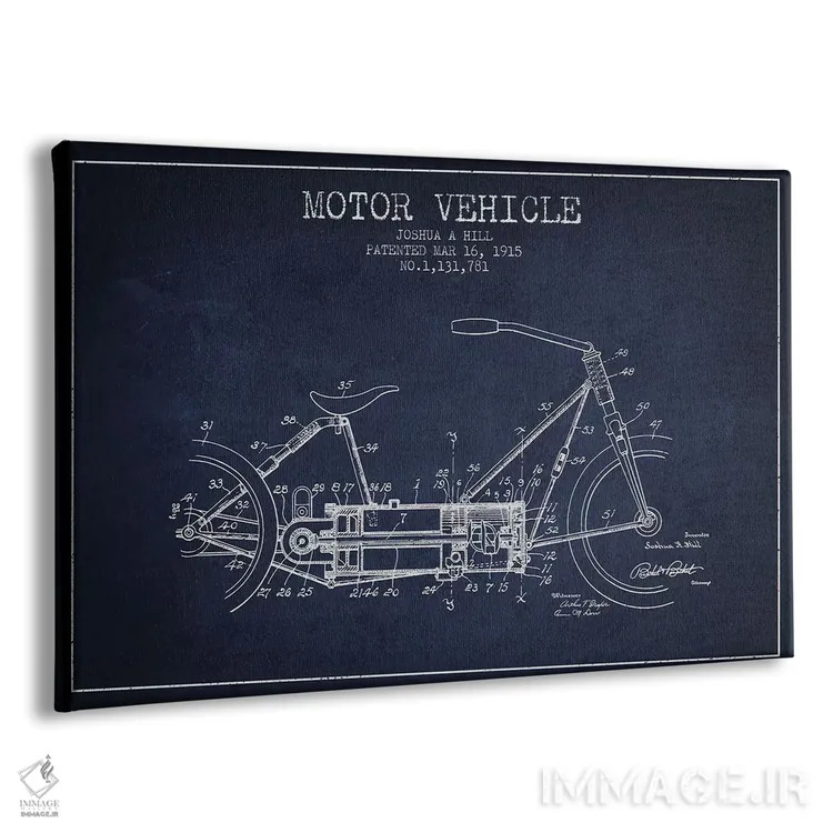 تابلو طرح پتنت وسیله نقلیه موتوری جوشوا ای. هیل (سورمهای) اثر پیکسل کهنه (استودیو/نام هنری) - نمای پرسپکتیو محصول