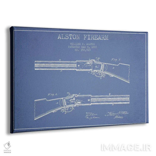 تابلو طرح ثبت اختراع اسلحه، اثر William P. Alston (آبی روشن) اثر پیکسل کهنه (استودیو/نام هنری) - نمای پرسپکتیو محصول