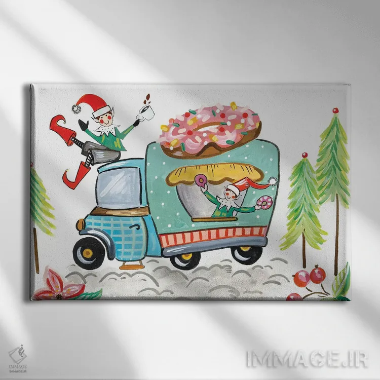 تابلو الفهای دوناتپز (الفهای کوچک شیرینیپز) اثر آنی دل سول - نمای روبهرو روی دیوار