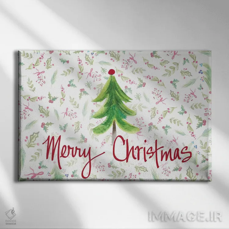 تابلو درخت کریسمس شاد اثر آنی دل سول - نمای روبهرو روی دیوار