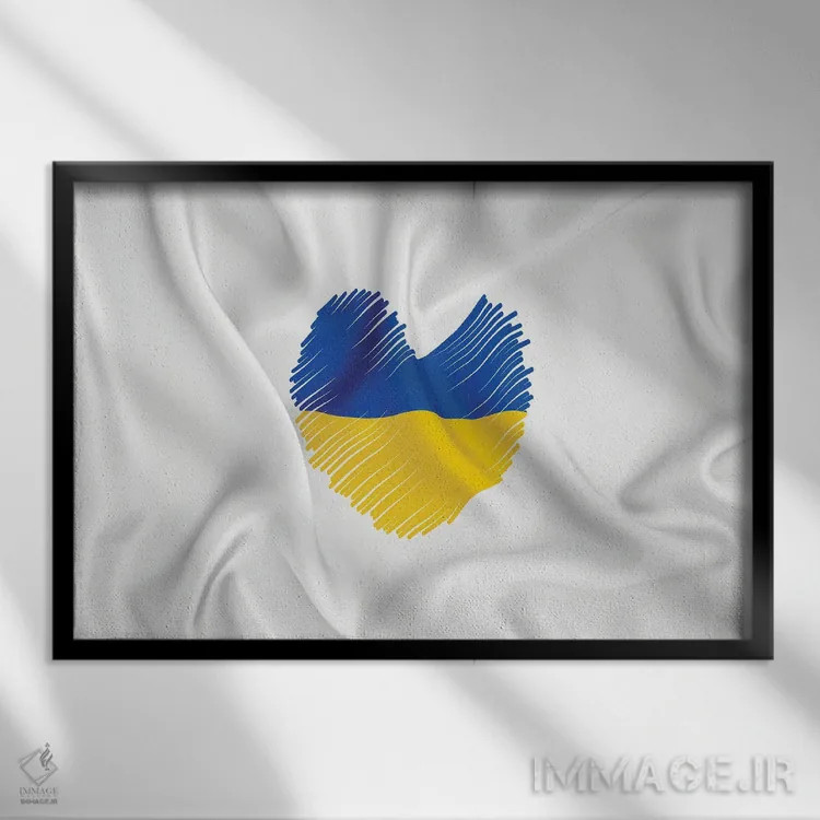 تابلو قلب اوکراینیِ اوکراین اثر آلساندرو دلا توره - نمای قابدار مشکی