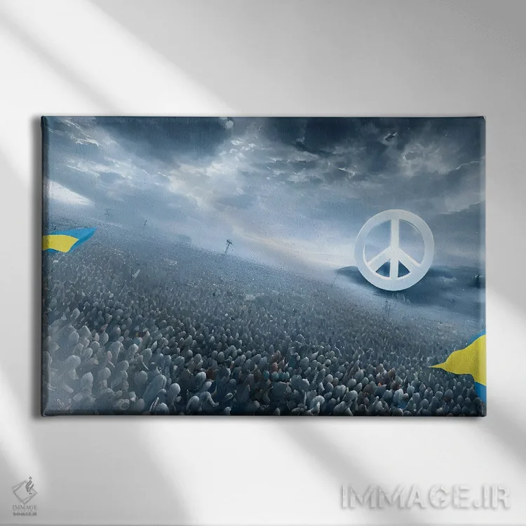 تابلو صلح برقرارشده در اوکراین اثر آلساندرو دلا توره - نمای روبهرو روی دیوار