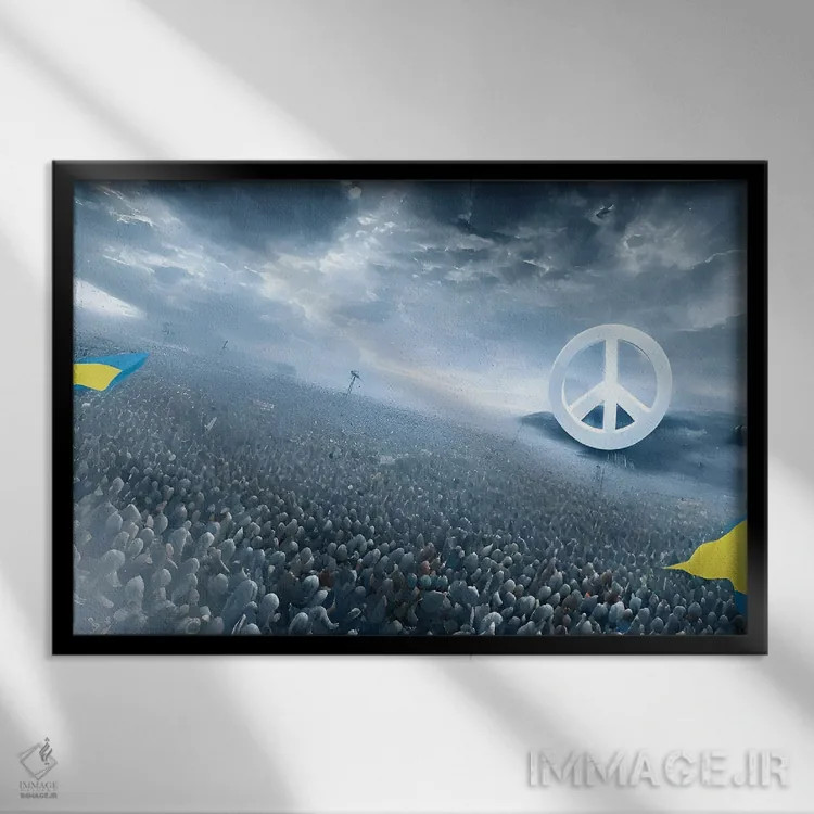 تابلو صلح برقرارشده در اوکراین اثر آلساندرو دلا توره - نمای قابدار مشکی