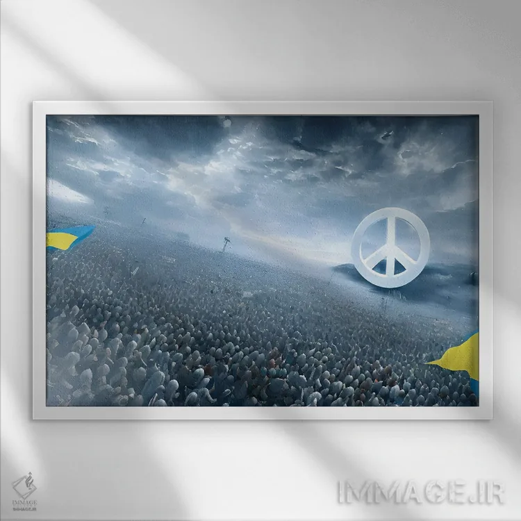 تابلو صلح برقرارشده در اوکراین اثر آلساندرو دلا توره - نمای قابدار سفید