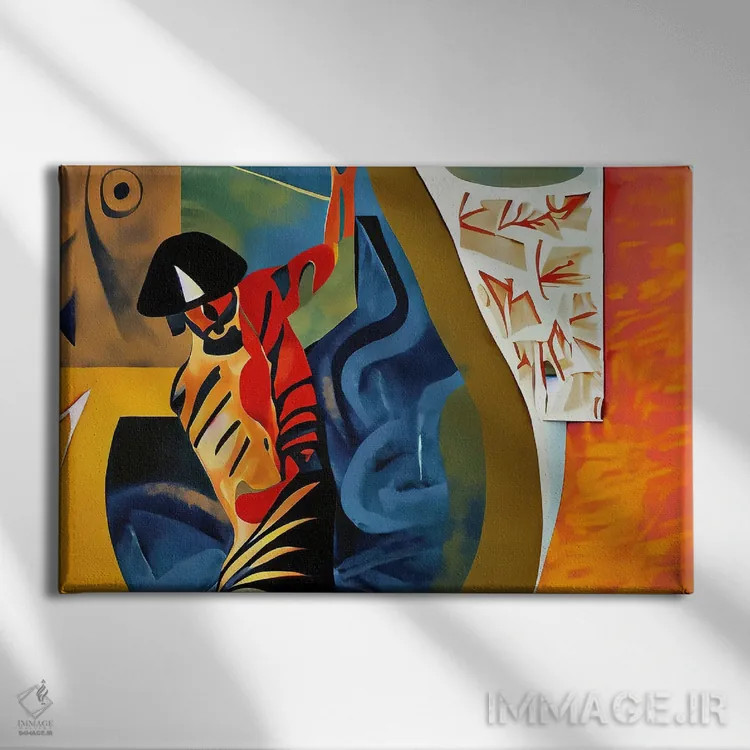 تابلو نقاشی انتزاعی به سبک پیکاسو اثر آلساندرو دلا توره - نمای روبهرو روی دیوار