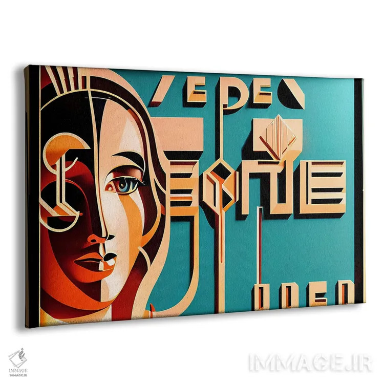 تابلو آرت دکو سایبری هوش مصنوعی اثر آلساندرو دلا توره - نمای پرسپکتیو محصول