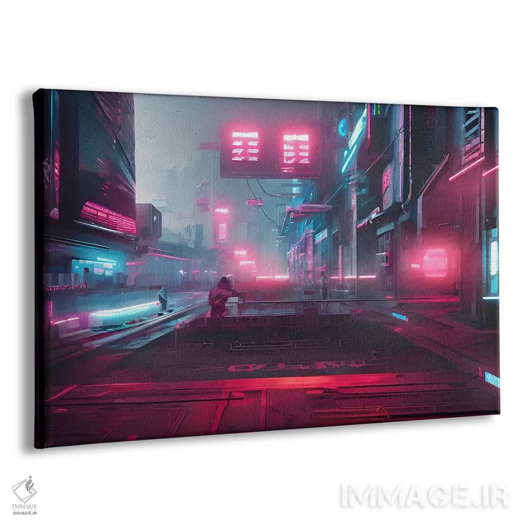 تابلو چشمانداز شهری سایبرپانک اثر آلساندرو دلا توره - نمای پرسپکتیو محصول