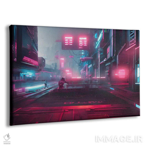 تابلو چشمانداز شهری سایبرپانک اثر آلساندرو دلا توره - نمای پرسپکتیو محصول