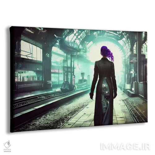 تابلو مسافر سایبرپانک اثر آلساندرو دلا توره - نمای پرسپکتیو محصول