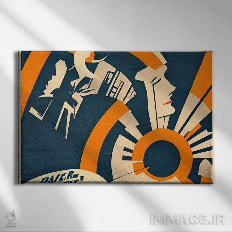 تابلو آرت دکو هوش مصنوعی ۸ اثر آلساندرو دلا توره - نمای روبهرو روی دیوار