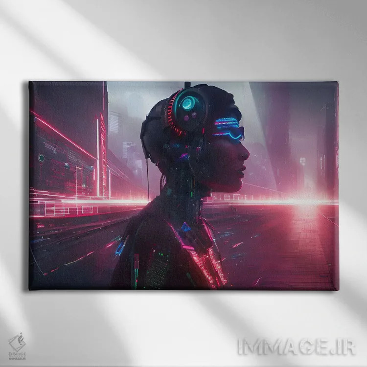 تابلو جاشوا سایبرپانک (نام خاص) اثر آلساندرو دلا توره - نمای روبهرو روی دیوار
