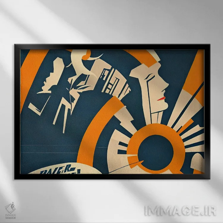 تابلو آرت دکو هوش مصنوعی ۸ اثر آلساندرو دلا توره - نمای قابدار مشکی
